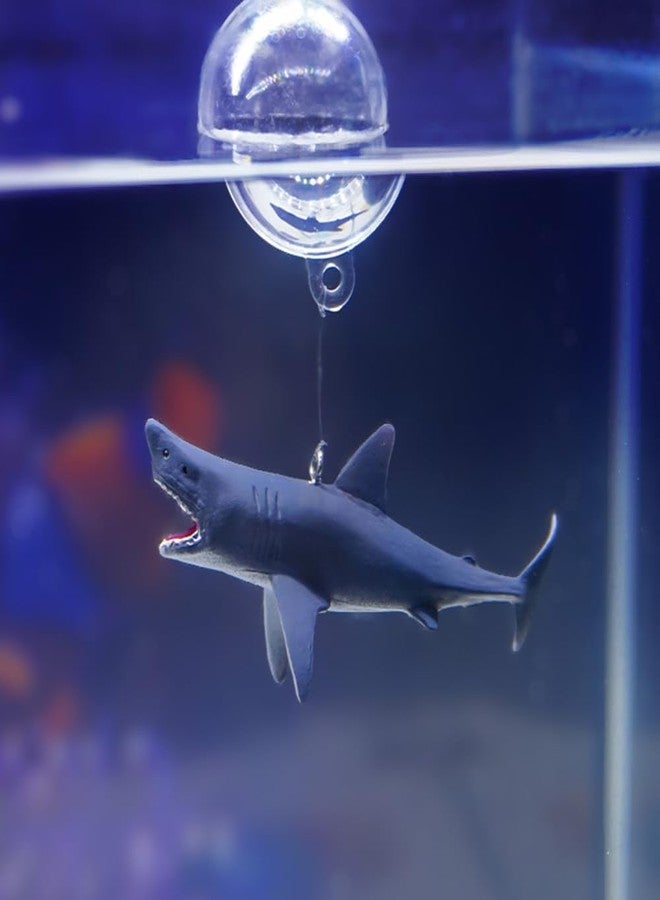 HIERYAN Mini Floating Shark Fish Tank Decorations, Realistic Resin Aquarium Ornaments with Adjustable Height, Cute Underwater Decor for Fish Tank, 2 Pack - Image 4